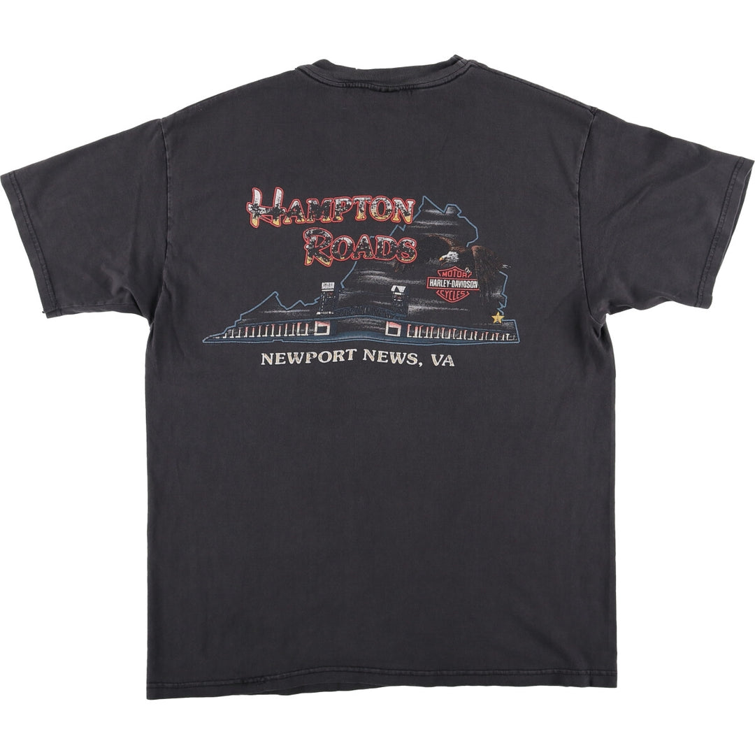 90'S Harley-Davidson Motorcycle Bike T-shirt, Men's, Medium, Vintage unclear black type Vintage Second Hand