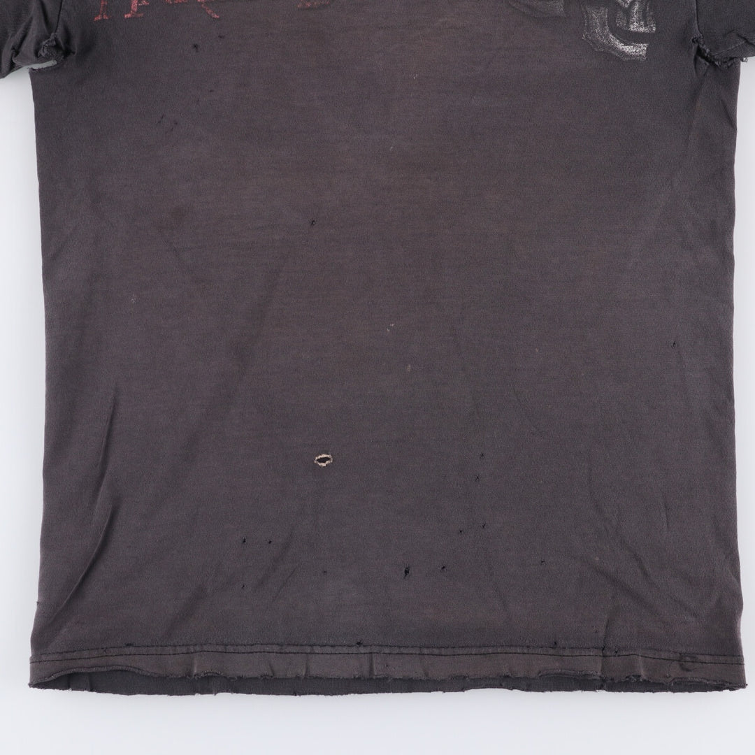 Harley-Davidson Skull Pattern Motorcycle T-Shirt, Made in USA, Men's Size Small cotton black type Vintage Second Hand