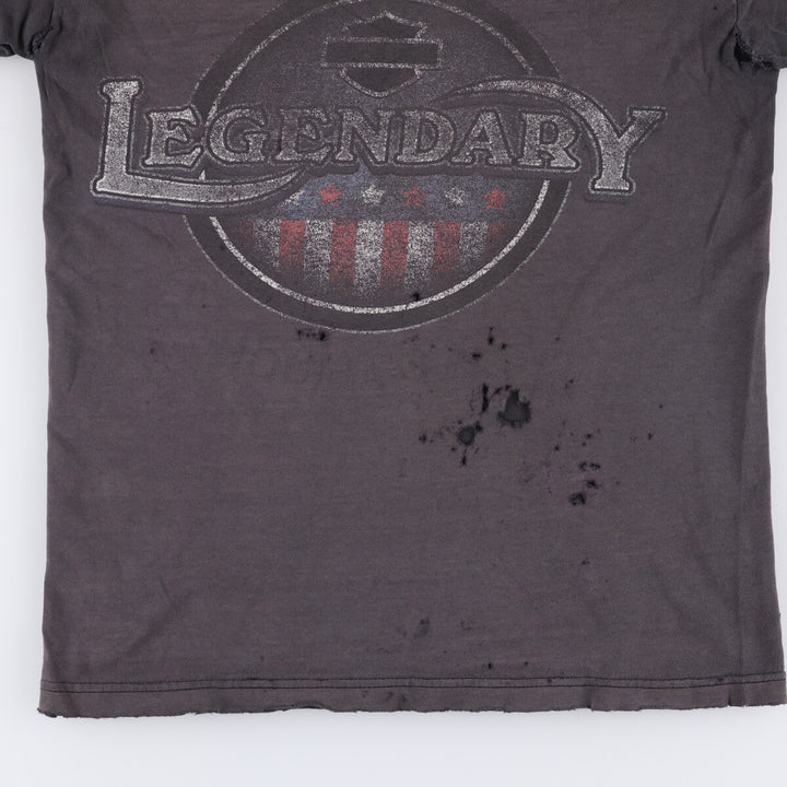 Harley-Davidson Skull Pattern Motorcycle T-Shirt, Made in USA, Men's Size Small cotton black type Vintage Second Hand