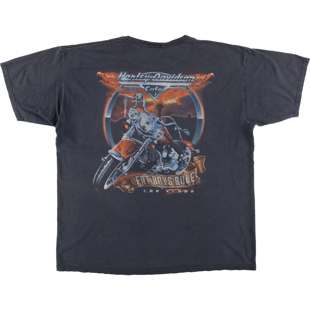 Harley-Davidson CAFE Las Vegas Motorcycle T-shirt, Men's, Size XL unclear Charcoal Vintage Second Hand