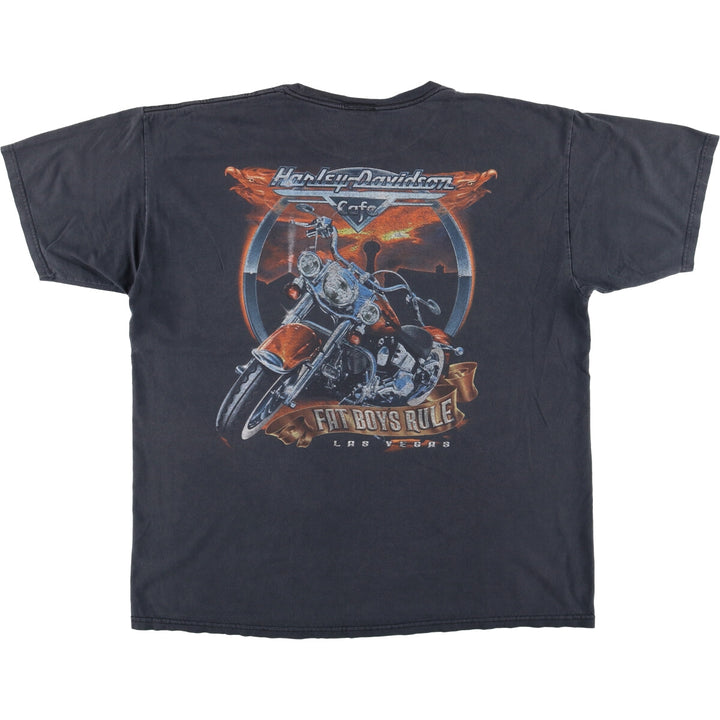 Harley-Davidson CAFE Las Vegas Motorcycle T-shirt, Men's, Size XL unclear Charcoal Vintage Second Hand
