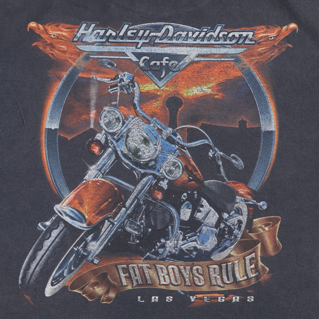 Harley-Davidson CAFE Las Vegas Motorcycle T-shirt, Men's, Size XL unclear Charcoal Vintage Second Hand