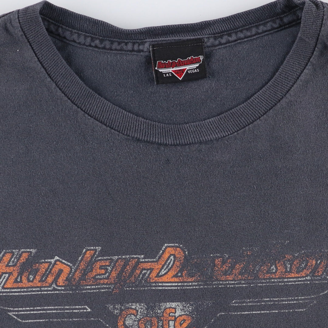 Harley-Davidson CAFE Las Vegas Motorcycle T-shirt, Men's, Size XL unclear Charcoal Vintage Second Hand