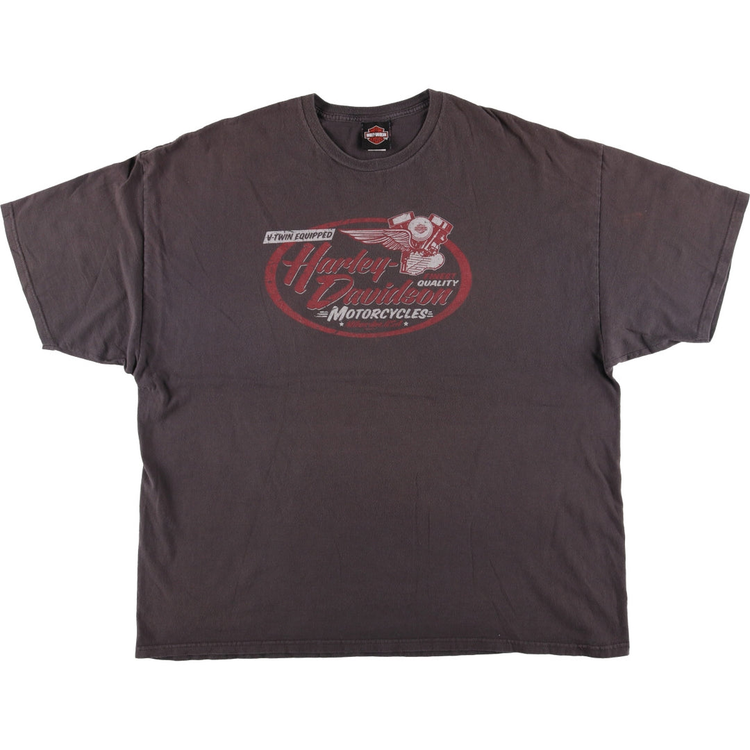 Big size Harley-Davidson motorcycle bike T-shirt for men, equivalent to XXXL cotton Charcoal Vintage Second Hand