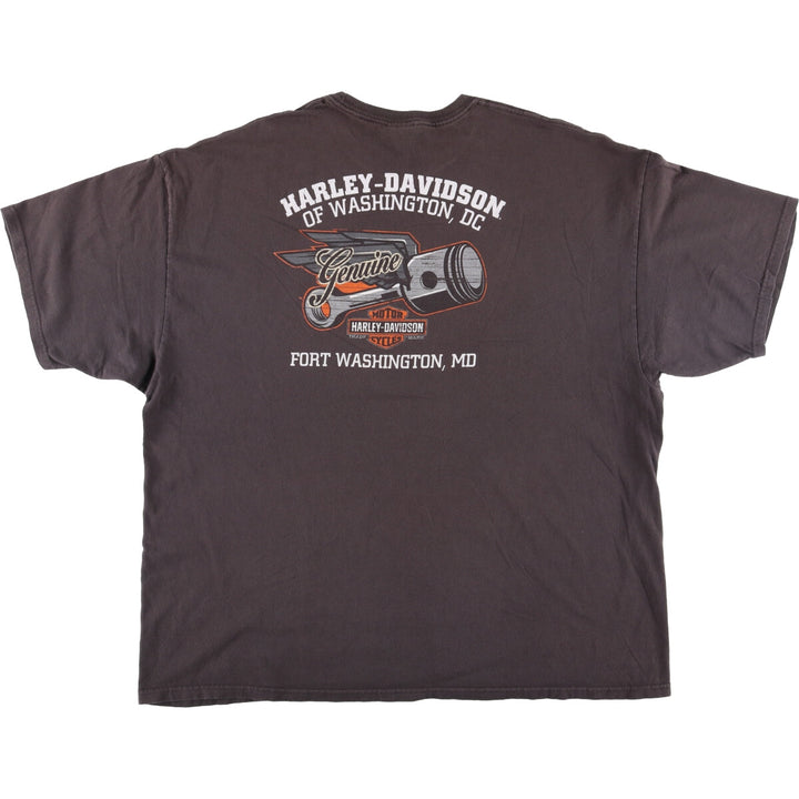 Big size Harley-Davidson motorcycle bike T-shirt for men, equivalent to XXXL cotton Charcoal Vintage Second Hand
