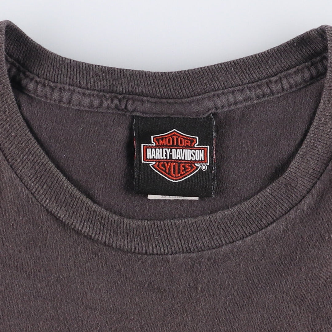 Big size Harley-Davidson motorcycle bike T-shirt for men, equivalent to XXXL cotton Charcoal Vintage Second Hand
