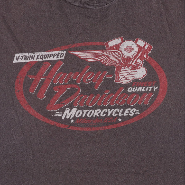 Big size Harley-Davidson motorcycle bike T-shirt for men, equivalent to XXXL cotton Charcoal Vintage Second Hand