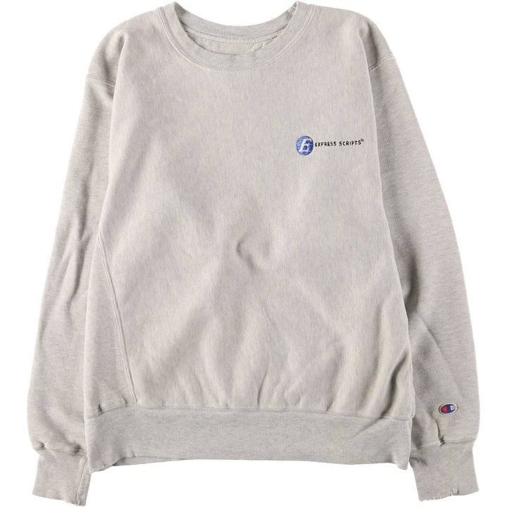 2000'S Champion Premium Reverse Weave Express Scripts Advertising Sweatshirt cotton gray type Vintage Second Hand