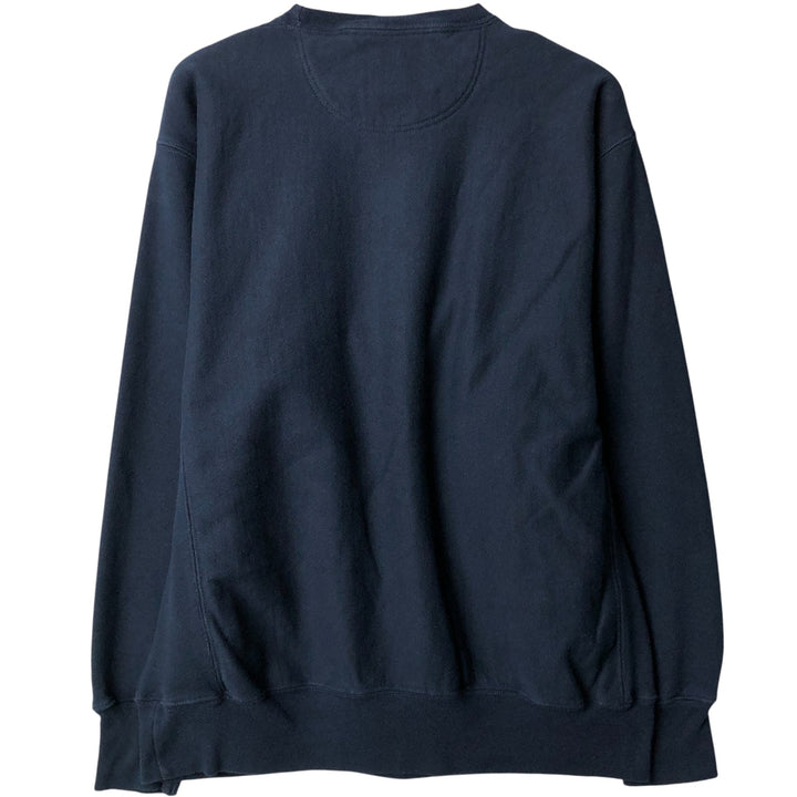 2000'S Champion Authentic Athletic Apparel Printed Sweatshirt, Men's Size Medium cotton navy blue type Vintage Second Hand