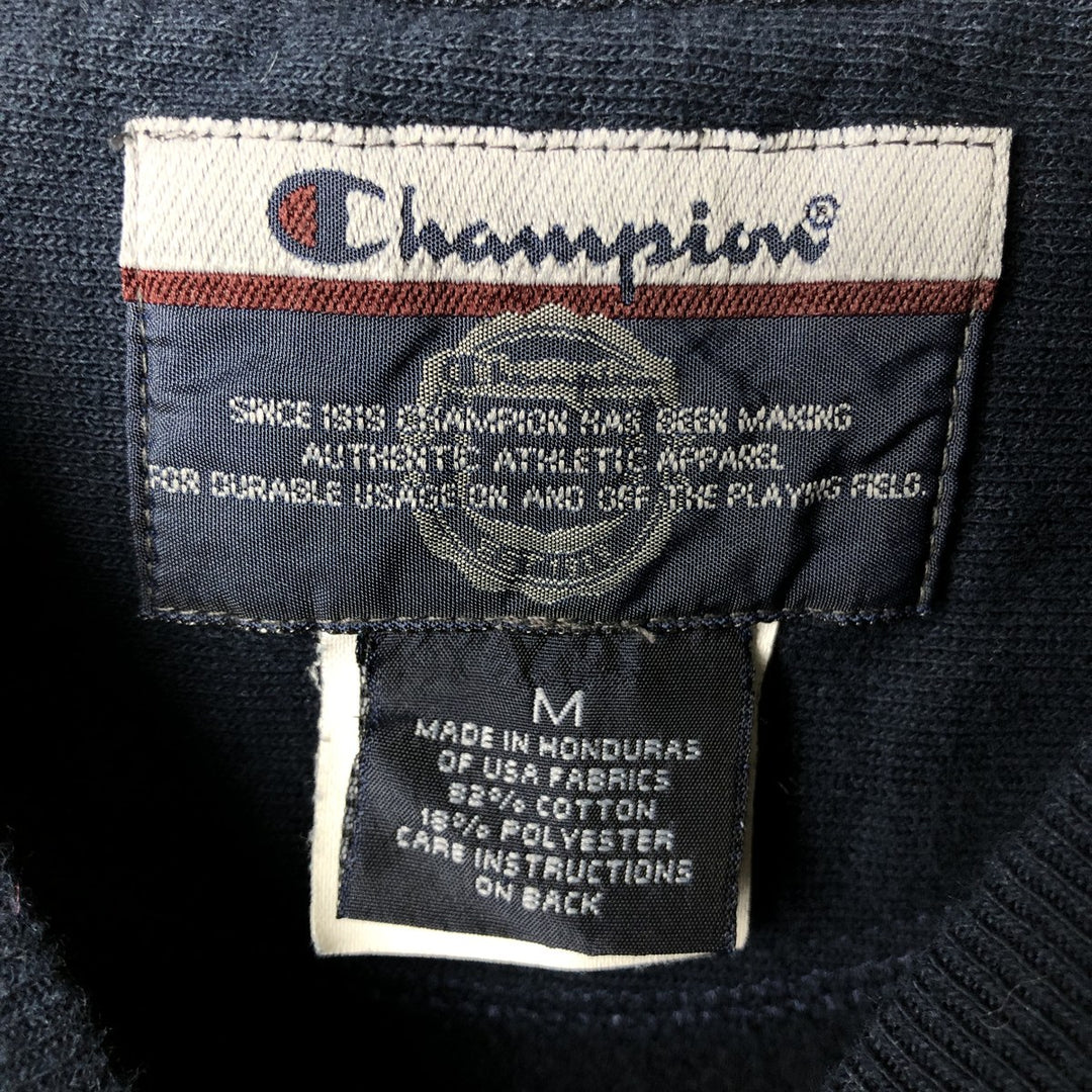 2000'S Champion Authentic Athletic Apparel Printed Sweatshirt, Men's Size Medium cotton navy blue type Vintage Second Hand