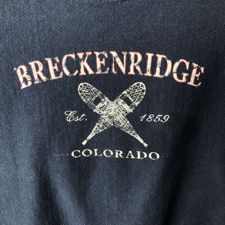 2000'S Champion Authentic Athletic Apparel Printed Sweatshirt, Men's Size Medium cotton navy blue type Vintage Second Hand
