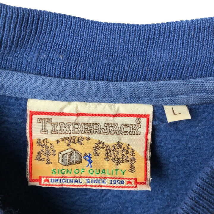 TIMBERJACK sweatshirt, men's size L acrylic blue type Vintage Second Hand