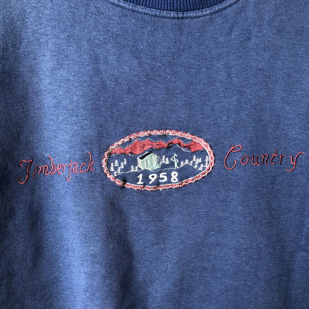 TIMBERJACK sweatshirt, men's size L acrylic blue type Vintage Second Hand