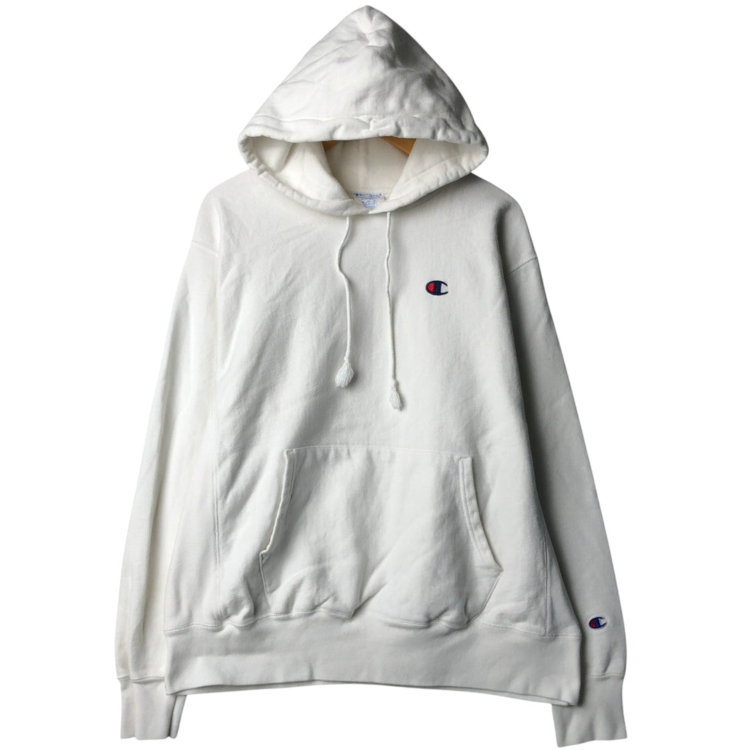 Champion REVERSE WEAVE Reverse Weave Sweat Pullover Hoodie Men's L size cotton white type Vintage Second Hand