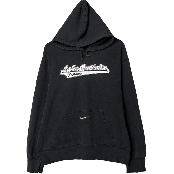 Nike College Sweatshirt Pullover Hoodie, Men's XL cotton black type Vintage Second Hand