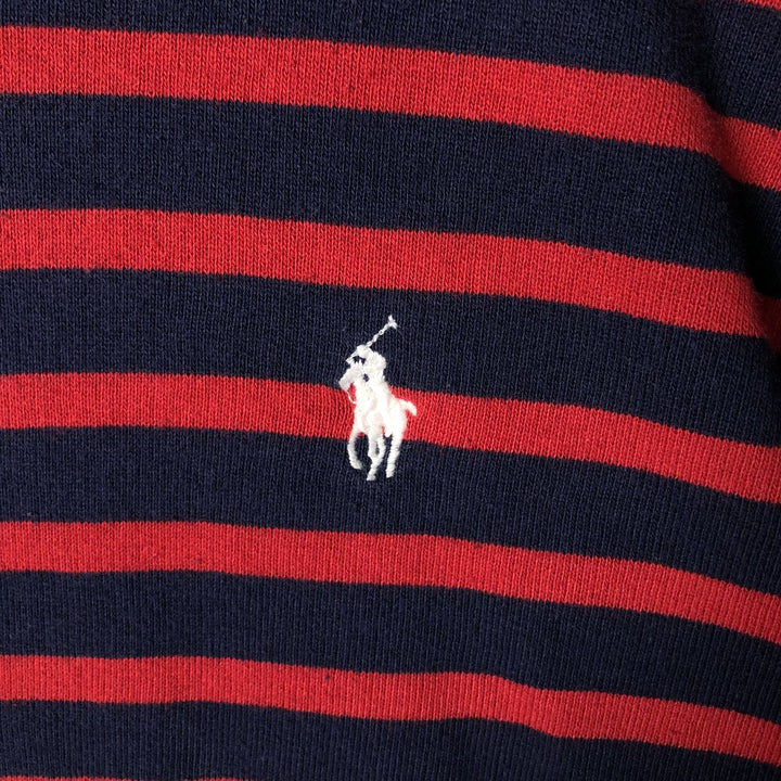 Ralph Lauren POLO RALPH LAUREN Striped Pattern Sweat Pullover Hoodie Men's L size cotton navy blue type Vintage Second Hand