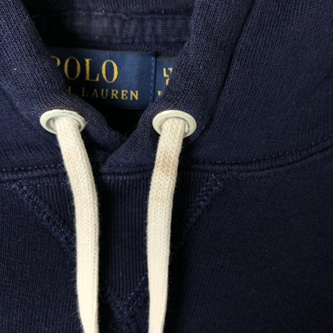 Ralph Lauren POLO RALPH LAUREN Striped Pattern Sweat Pullover Hoodie Men's L size cotton navy blue type Vintage Second Hand