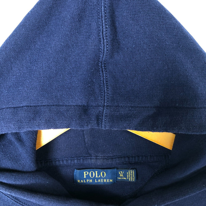 Ralph Lauren POLO RALPH LAUREN Striped Pattern Sweat Pullover Hoodie Men's L size cotton navy blue type Vintage Second Hand