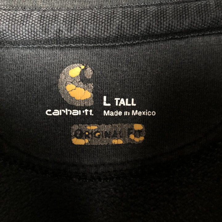 Carhartt ORIGINAL FIT sweatshirt half zip hoodie, men's size L cotton Charcoal Vintage Second Hand
