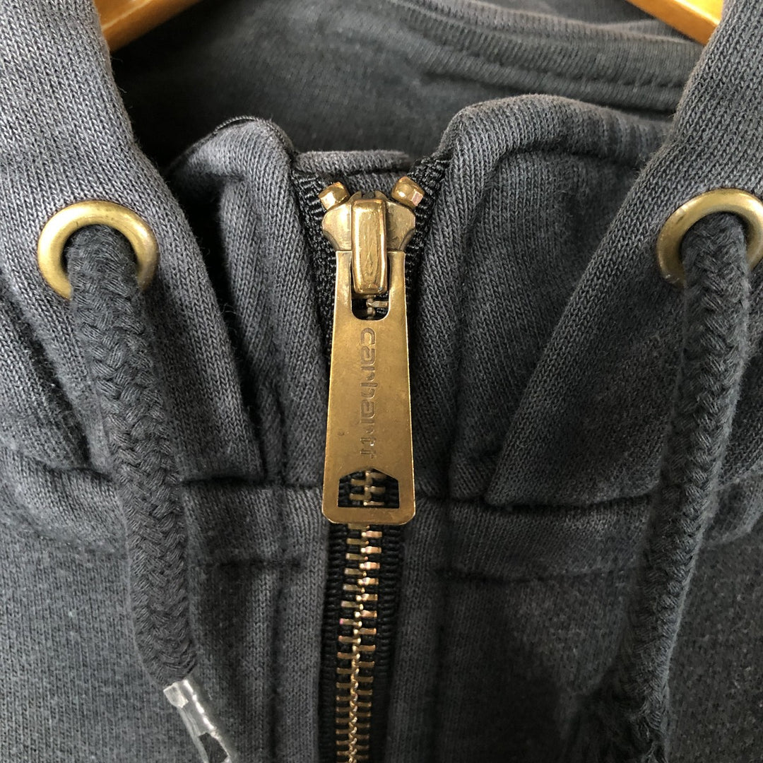 Carhartt ORIGINAL FIT sweatshirt half zip hoodie, men's size L cotton Charcoal Vintage Second Hand