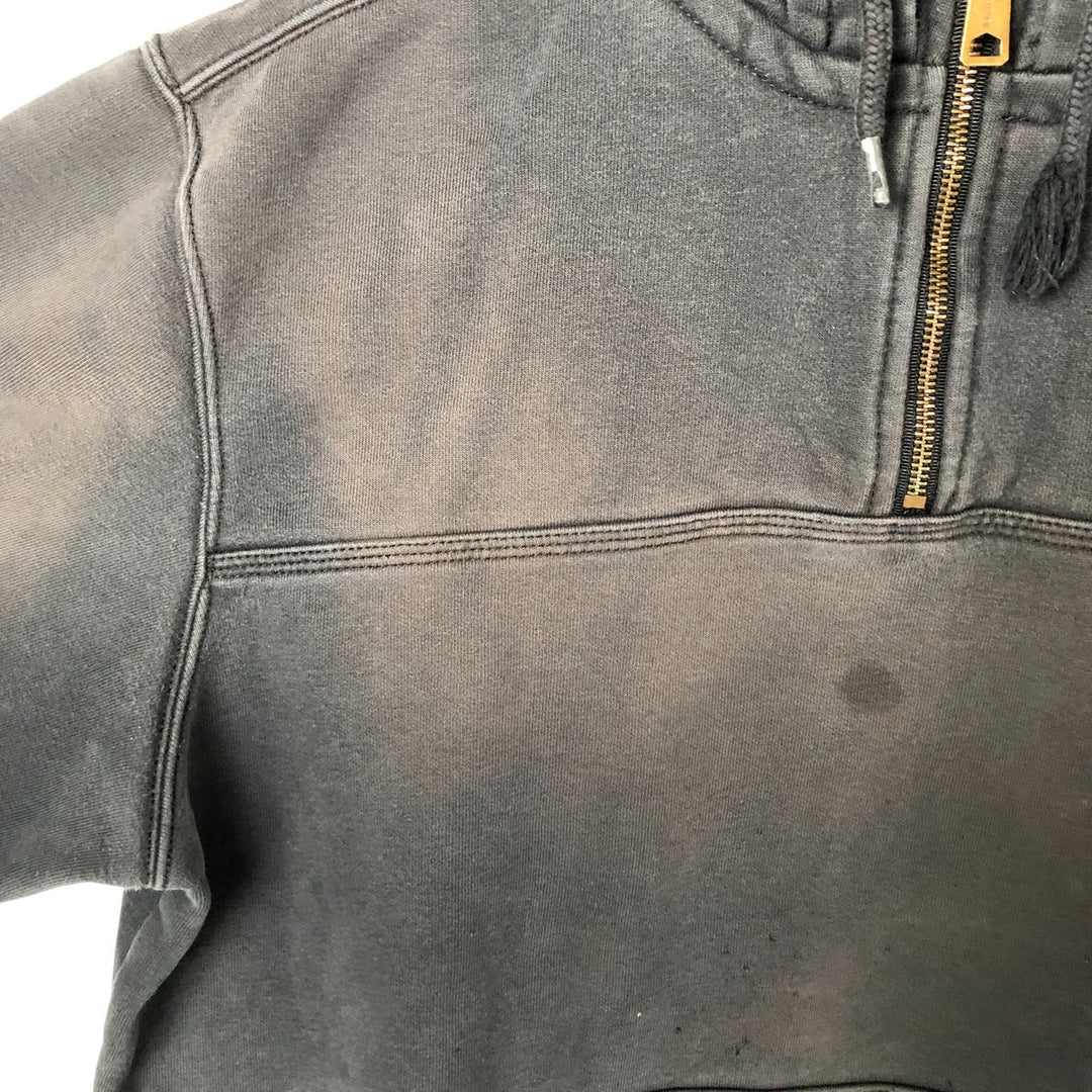 Carhartt ORIGINAL FIT sweatshirt half zip hoodie, men's size L cotton Charcoal Vintage Second Hand