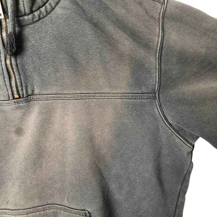 Carhartt ORIGINAL FIT sweatshirt half zip hoodie, men's size L cotton Charcoal Vintage Second Hand