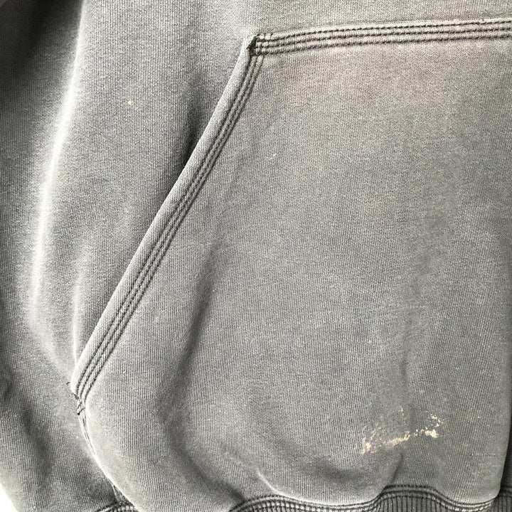 Carhartt ORIGINAL FIT sweatshirt half zip hoodie, men's size L cotton Charcoal Vintage Second Hand