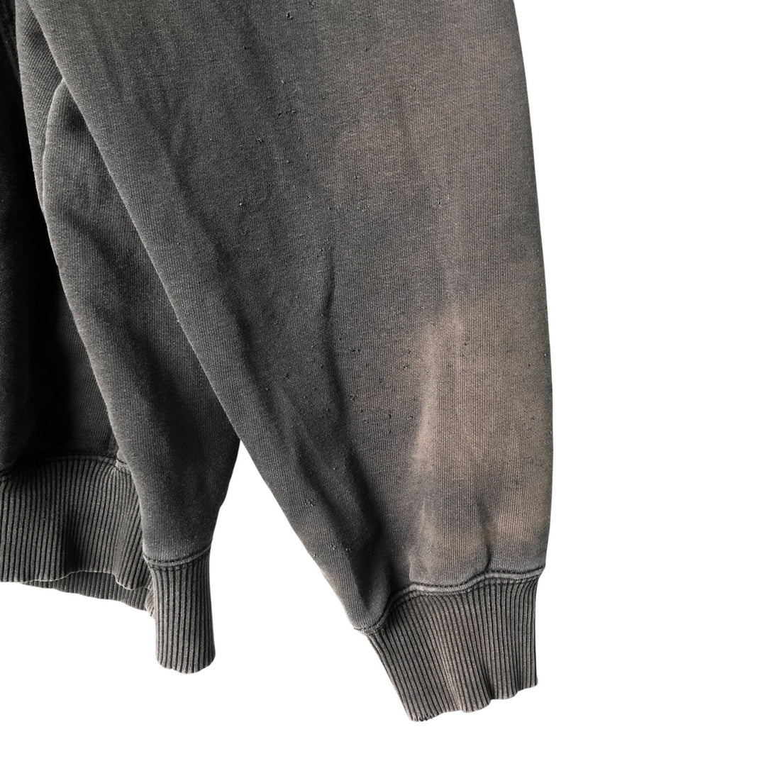 Carhartt ORIGINAL FIT sweatshirt half zip hoodie, men's size L cotton Charcoal Vintage Second Hand