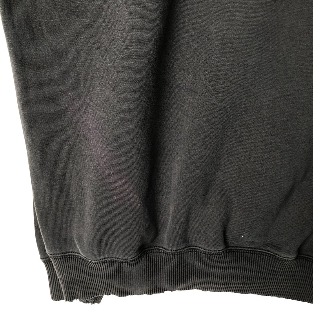 Carhartt ORIGINAL FIT sweatshirt half zip hoodie, men's size L cotton Charcoal Vintage Second Hand