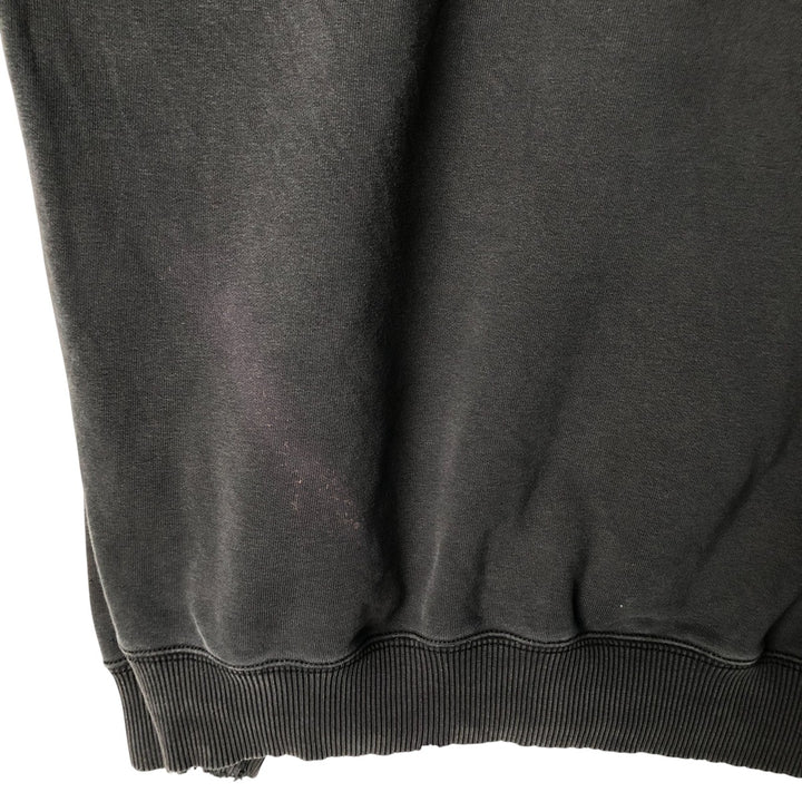 Carhartt ORIGINAL FIT sweatshirt half zip hoodie, men's size L cotton Charcoal Vintage Second Hand