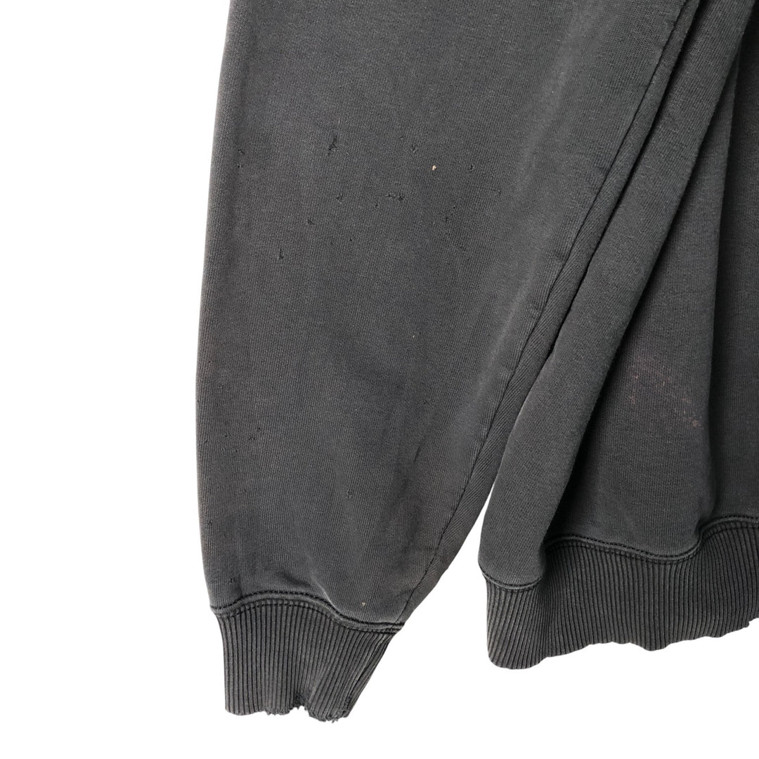 Carhartt ORIGINAL FIT sweatshirt half zip hoodie, men's size L cotton Charcoal Vintage Second Hand