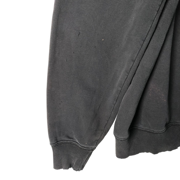 Carhartt ORIGINAL FIT sweatshirt half zip hoodie, men's size L cotton Charcoal Vintage Second Hand