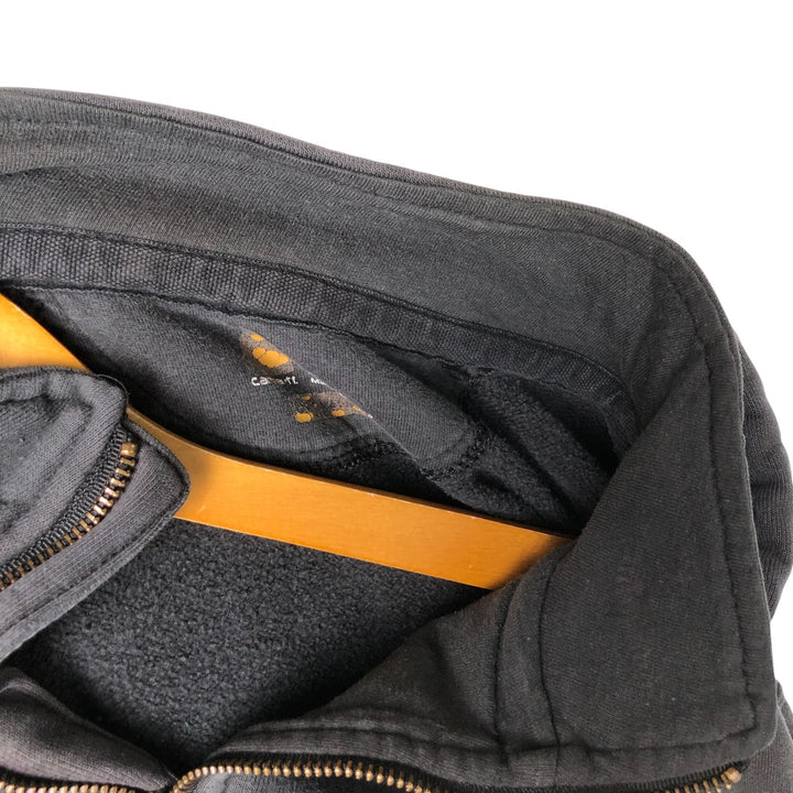 Carhartt ORIGINAL FIT sweatshirt half zip hoodie, men's size L cotton Charcoal Vintage Second Hand