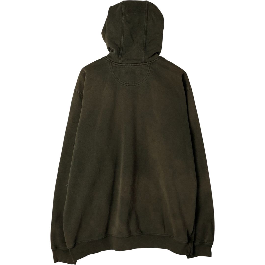 2000'S Carhartt sweatshirt pullover hoodie, men's size XL cotton Khaki type Vintage Second Hand