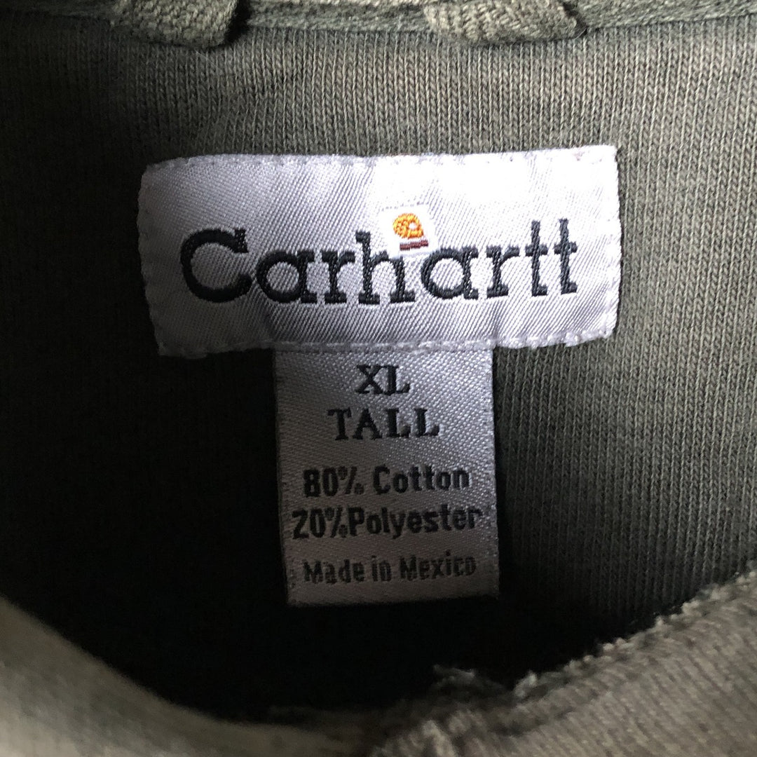 2000'S Carhartt sweatshirt pullover hoodie, men's size XL cotton Khaki type Vintage Second Hand