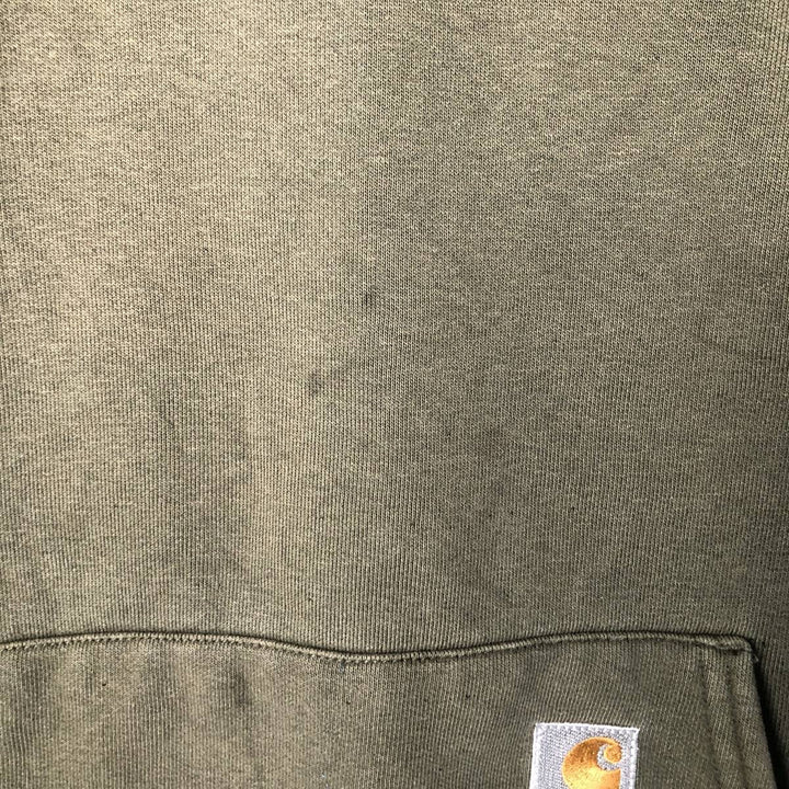 2000'S Carhartt sweatshirt pullover hoodie, men's size XL cotton Khaki type Vintage Second Hand