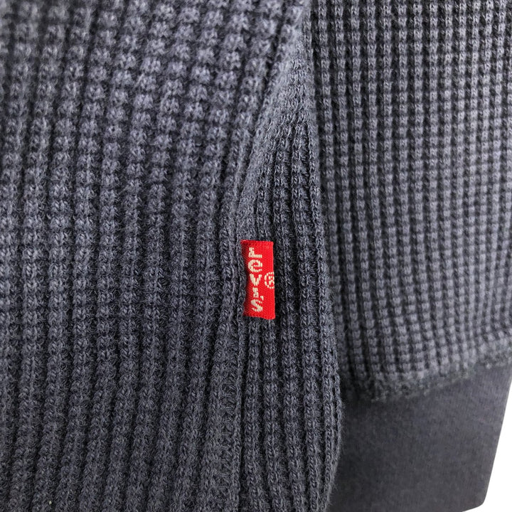 Levi's Relaxed Thermal Long T-Shirt, Waffle, Men's Size Small cotton navy blue type Vintage Second Hand