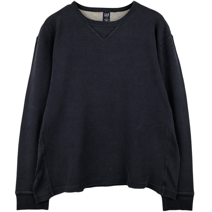GAP Thermal Long T-Shirt, Waffle, Men's Size L cotton navy blue type Vintage Second Hand