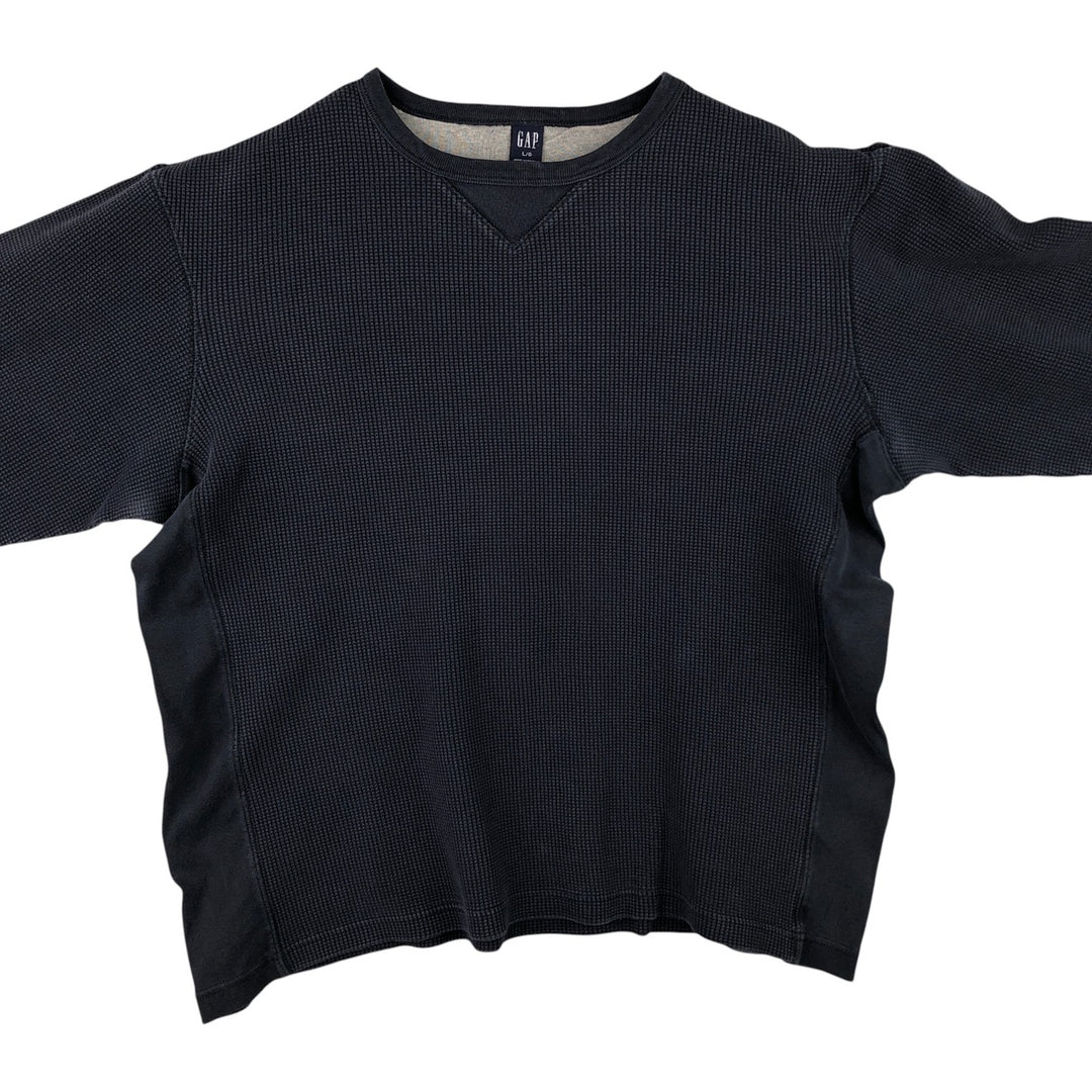 GAP Thermal Long T-Shirt, Waffle, Men's Size L cotton navy blue type Vintage Second Hand
