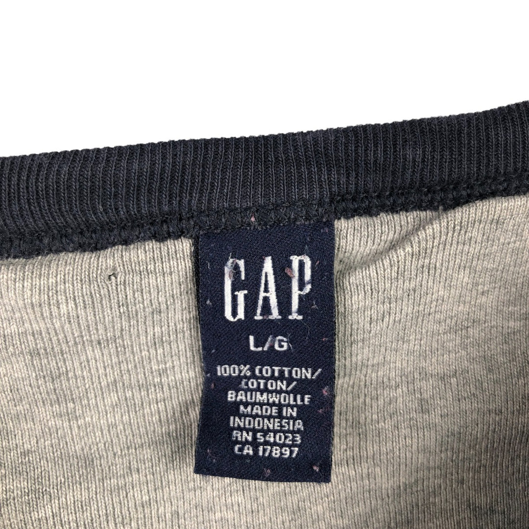 GAP Thermal Long T-Shirt, Waffle, Men's Size L cotton navy blue type Vintage Second Hand