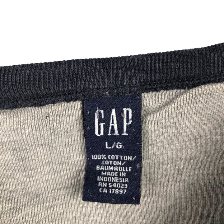 GAP Thermal Long T-Shirt, Waffle, Men's Size L cotton navy blue type Vintage Second Hand