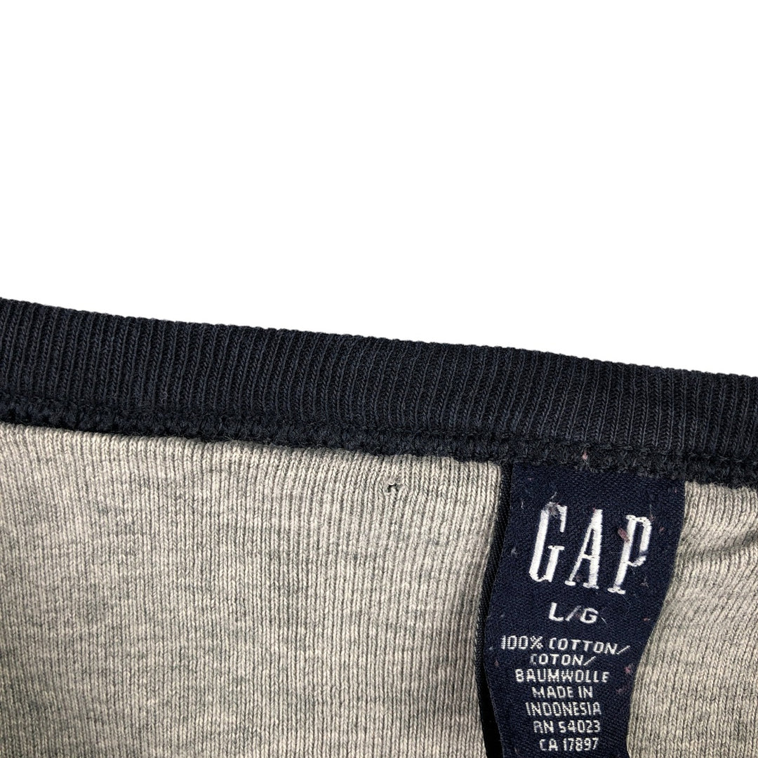 GAP Thermal Long T-Shirt, Waffle, Men's Size L cotton navy blue type Vintage Second Hand