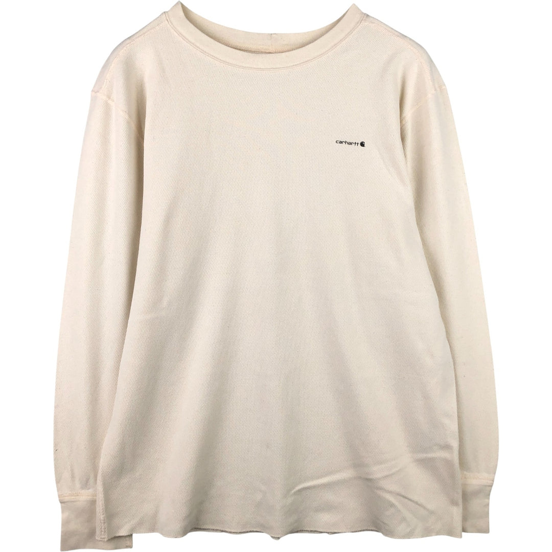 Carhartt Thermal Ron T-shirt, Honeycomb, Men's L size cotton Beige type Vintage Second Hand