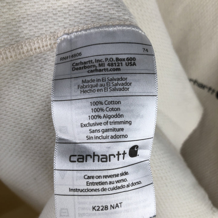 Carhartt Thermal Ron T-shirt, Honeycomb, Men's L size cotton Beige type Vintage Second Hand