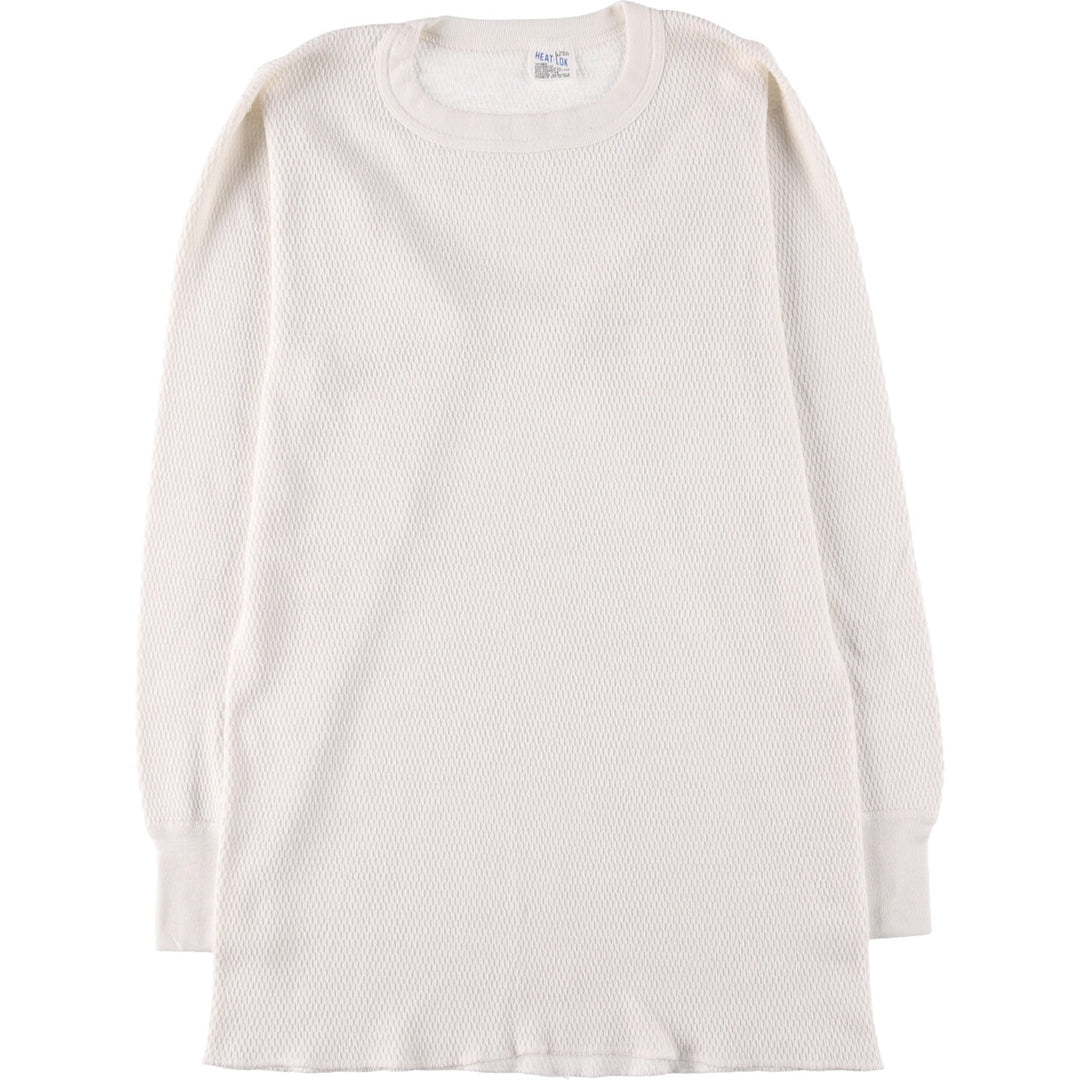 Vintage 1970'S HEAT-LOK Thermal Long Sleeve T-Shirt, Honeycomb, Men's Size L polyester white type Vintage Second Hand