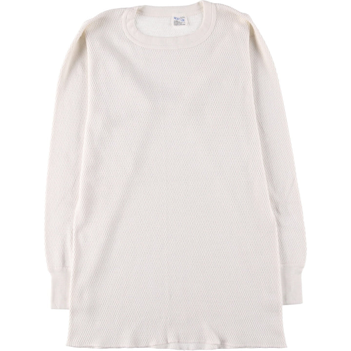 Vintage 1970'S HEAT-LOK Thermal Long Sleeve T-Shirt, Honeycomb, Men's Size L polyester white type Vintage Second Hand