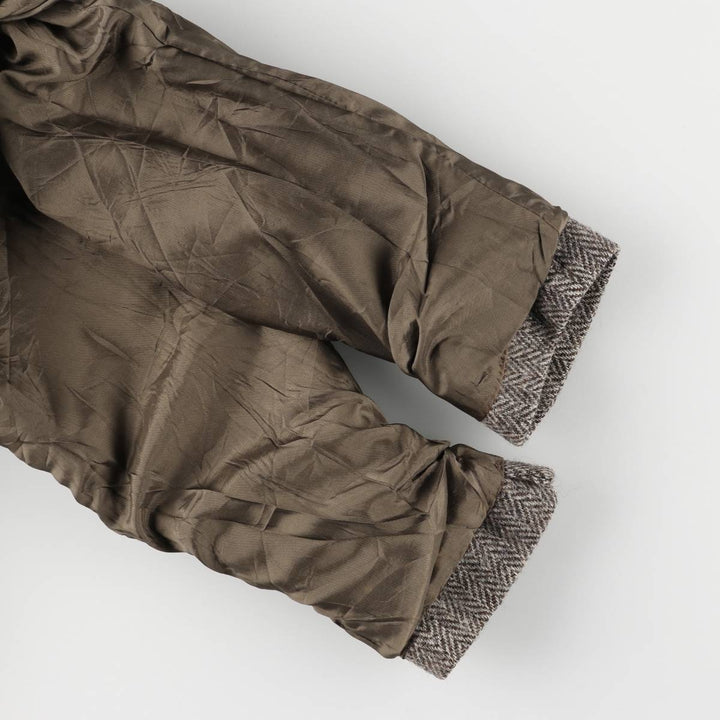 TIP TOP Leishman Harris Tweed Herringbone Wool Tailored Jacket, Made in Canada, Men's Size Medium wool gray type Vintage Second Hand