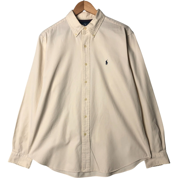 Ralph Lauren Classic Fit Long Sleeve Button Down Shirt, Men's Size L cotton pale white type Vintage Second Hand