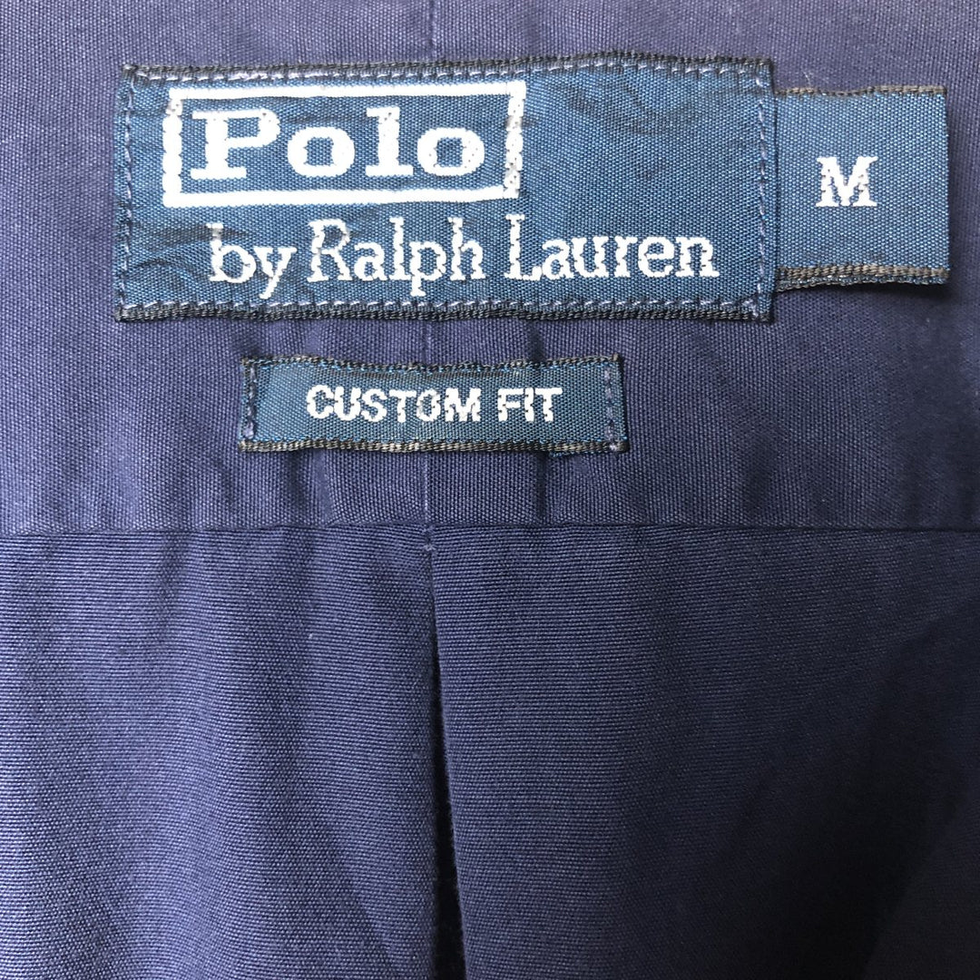 Ralph Lauren POLO by Ralph Lauren CUSTOM FIT long-sleeved button-down shirt, men's size M cotton navy blue type Vintage Second Hand