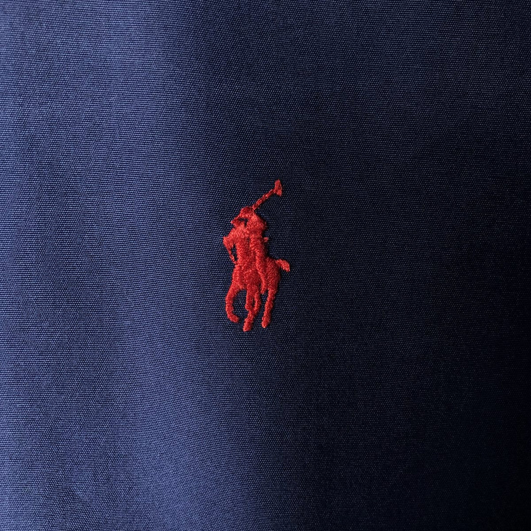 Ralph Lauren POLO by Ralph Lauren CUSTOM FIT long-sleeved button-down shirt, men's size M cotton navy blue type Vintage Second Hand
